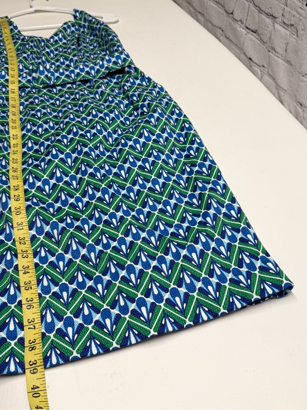 Boden Blue & Green Geometric Midi Dress size 4R NWT - Picture 2 of 10